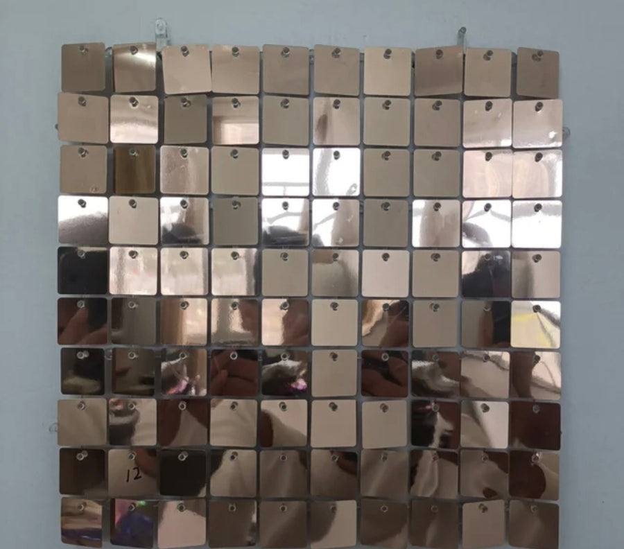 Premium Click-Together Champagne Shimmer Wall – 50 Panels