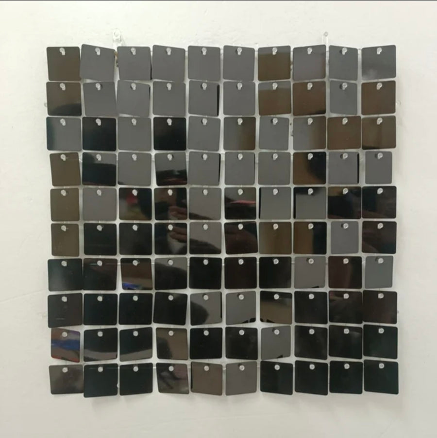 Premium Click-Together Mirror Black Shimmer Wall – 50 Panels