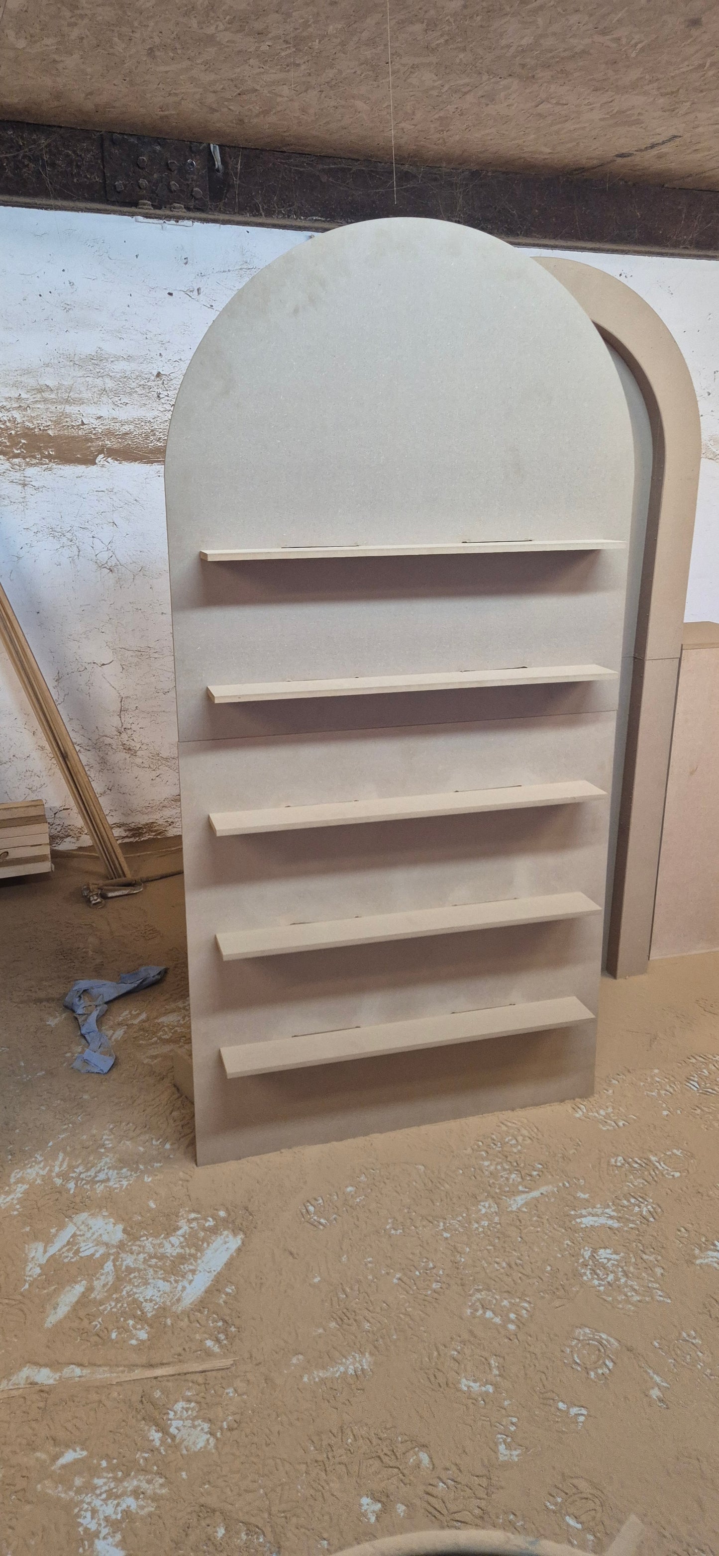 Treat wall with 5 shelves