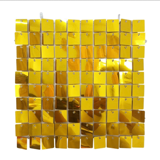 Premium Click-Together Mirror Gold Shimmer Wall – 50 Panels