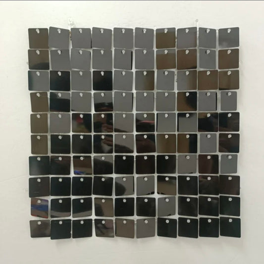 Premium Click-Together Mirror Black Shimmer Wall – 50 Panels