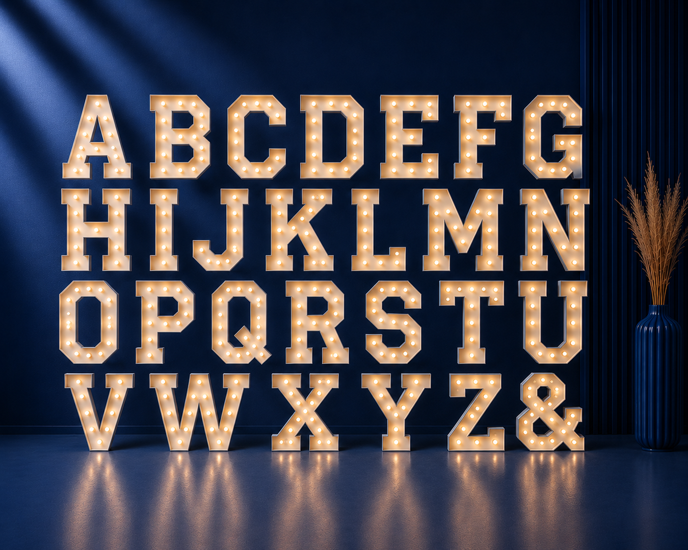 Full alphabet of 4ft light-up event letters including ampersand