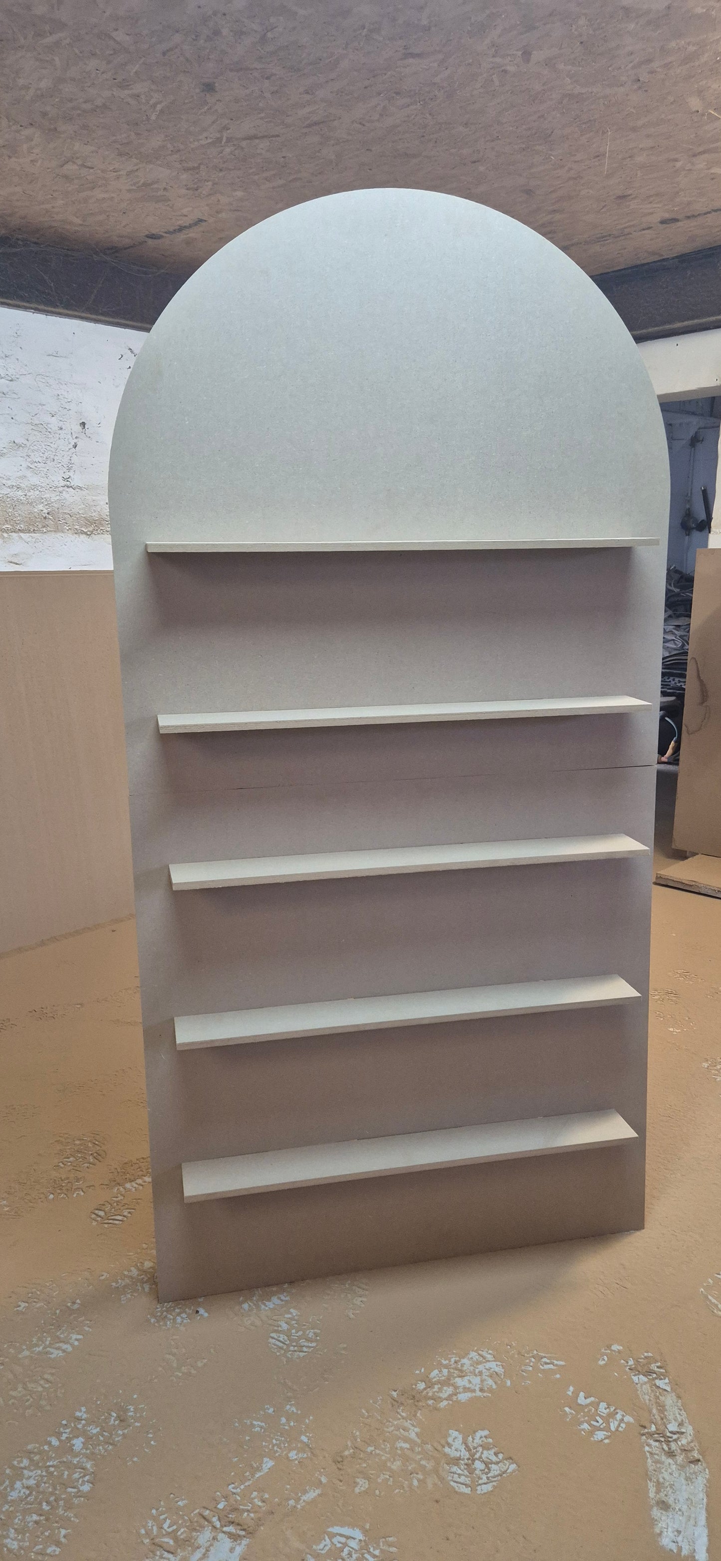 Treat wall with 5 shelves